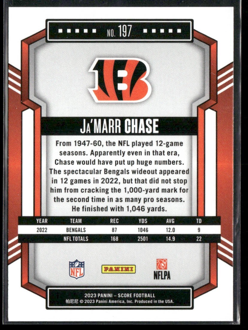Ja'Marr Chase Player Lot Bundle 10 Different Football Cards JC001 Bengals 2 RC back