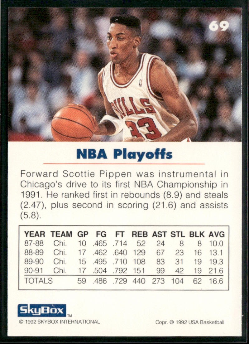 Scottie Pippen Player Lot Bundle 10 Basketball Cards SP002 Chicago Bulls back