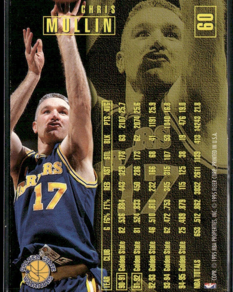 Chris Mullin Player Lot Bundle 10 Basketball Cards CM003 Warriors back