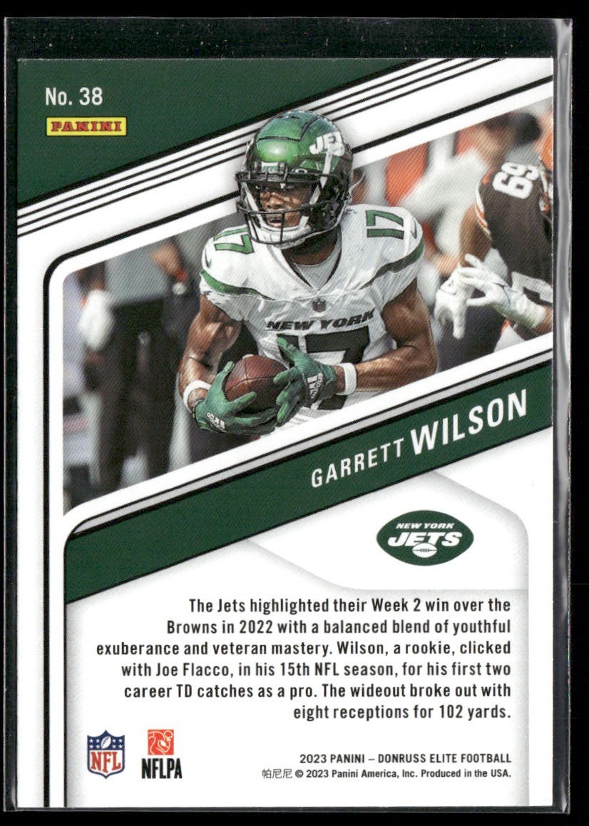 Garrett Wilson Player Lot Bundle 10 Different Football Cards GW001 Jets 1 RC back