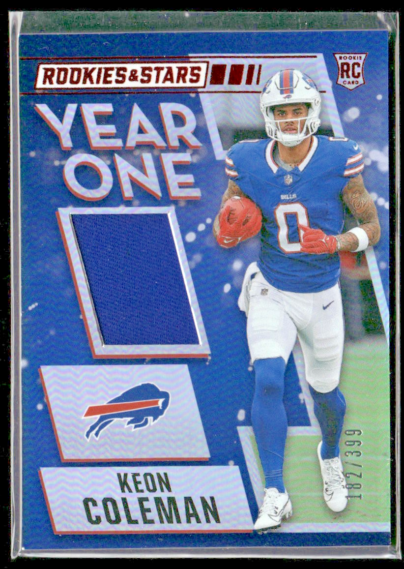 2024 Panini Rookies & Stars Year 1 Relics Longevity /399 Keon Coleman #YO-KCN RC front