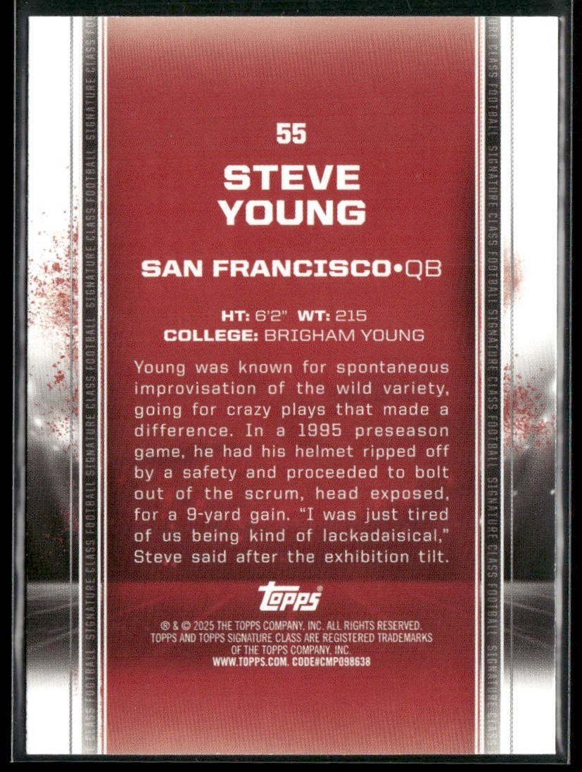 Steve Young Player Lot Bundle 10 Different Football Cards SY004 49ers back