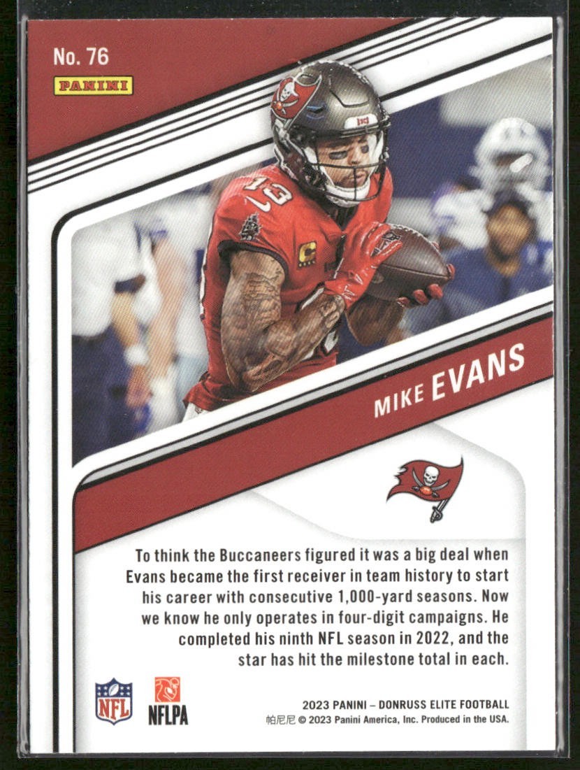 Mike Evans Player Lot Bundle 10 Different Football Cards ME001 Buccaneers back
