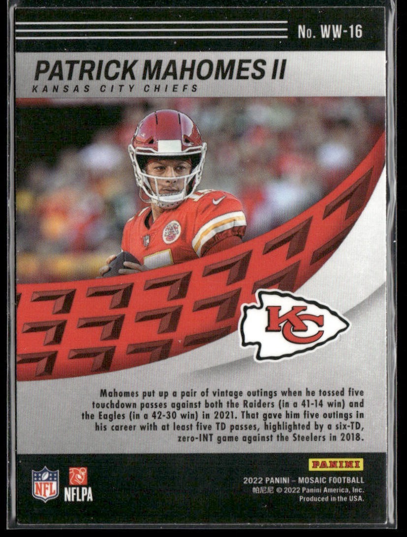 Patrick Mahomes II Player Lot Bundle 10 Different Football Cards PM001 Chiefs back