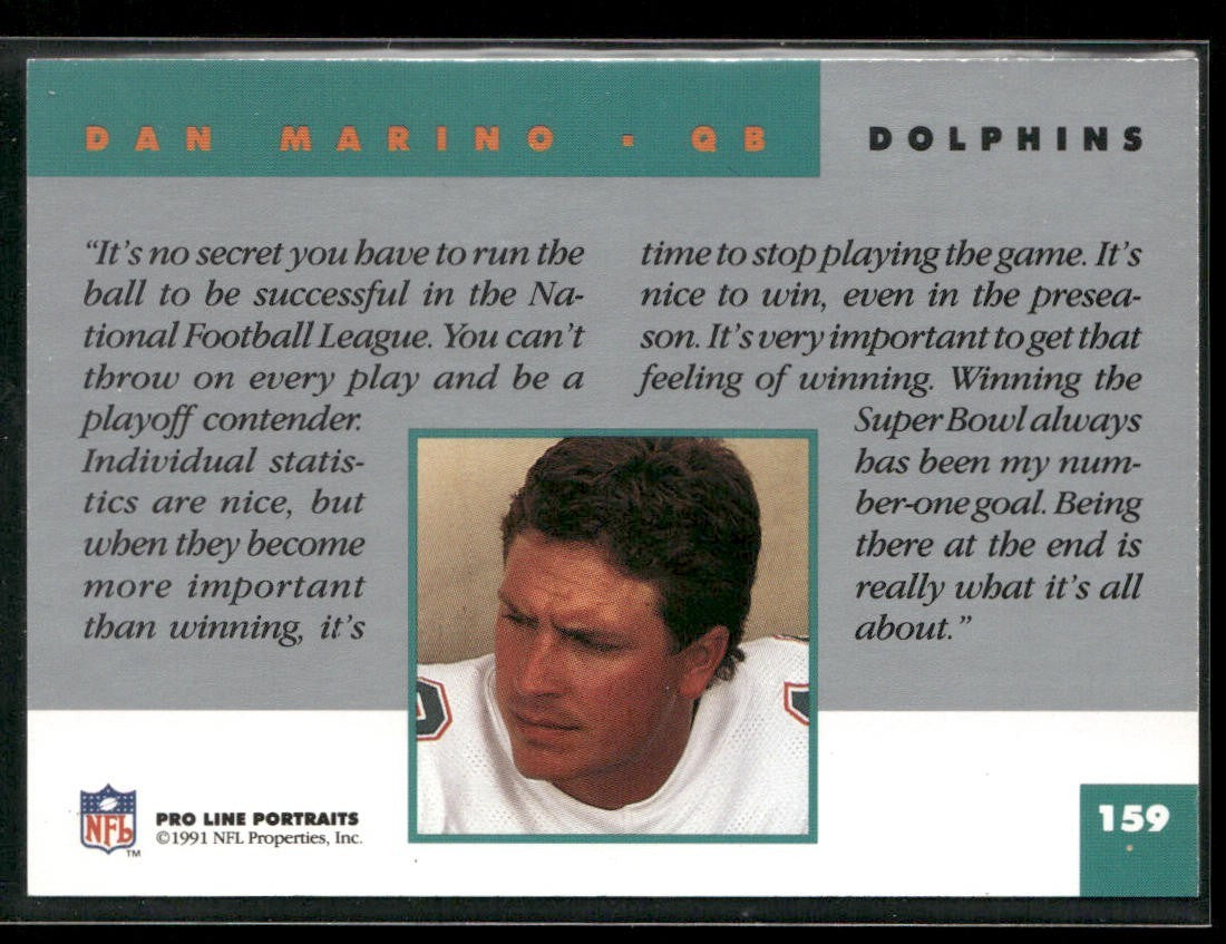Dan Marino Player Lot Bundle 10 Different Football Cards DM004 Dolphins back