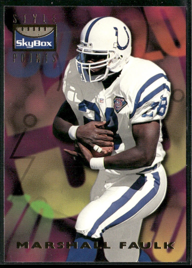 Marshall Faulk Player Lot Bundle 10 Different Football Cards MF002 2 RC back