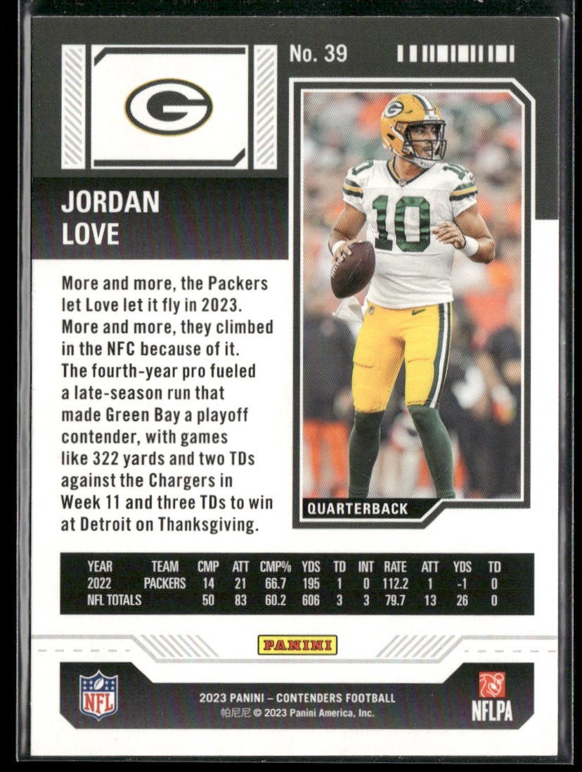 Jordan Love Player Lot Bundle 10 Different Football Cards JL001 Packers back