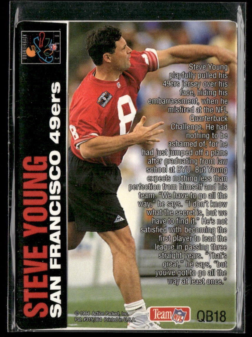Steve Young Player Lot Bundle 10 Different Football Cards SY008 49ers back