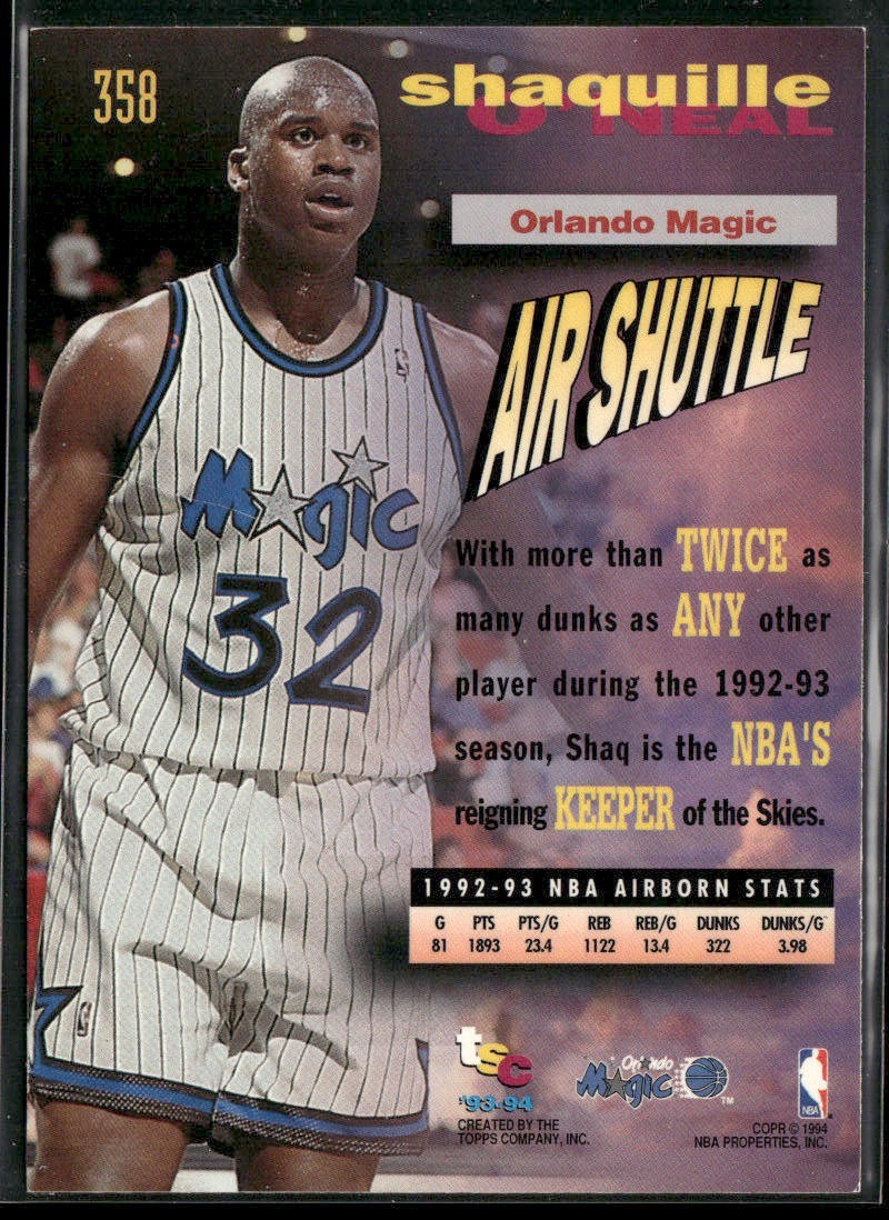 Shaquille O'Neal Player Lot Bundle 10 Basketball Cards SON001 Orlando Magic back