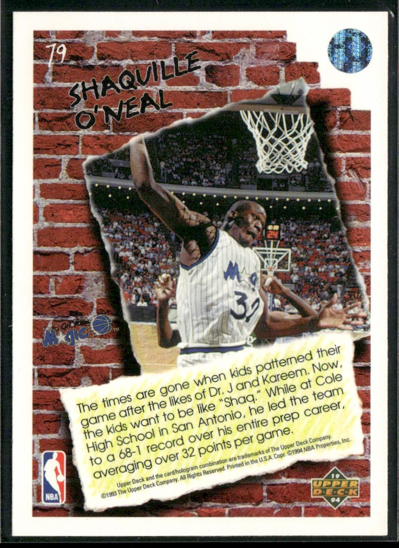 Shaquille O'Neal Player Lot Bundle 10 Basketball Cards SON002 Orlando Magic back