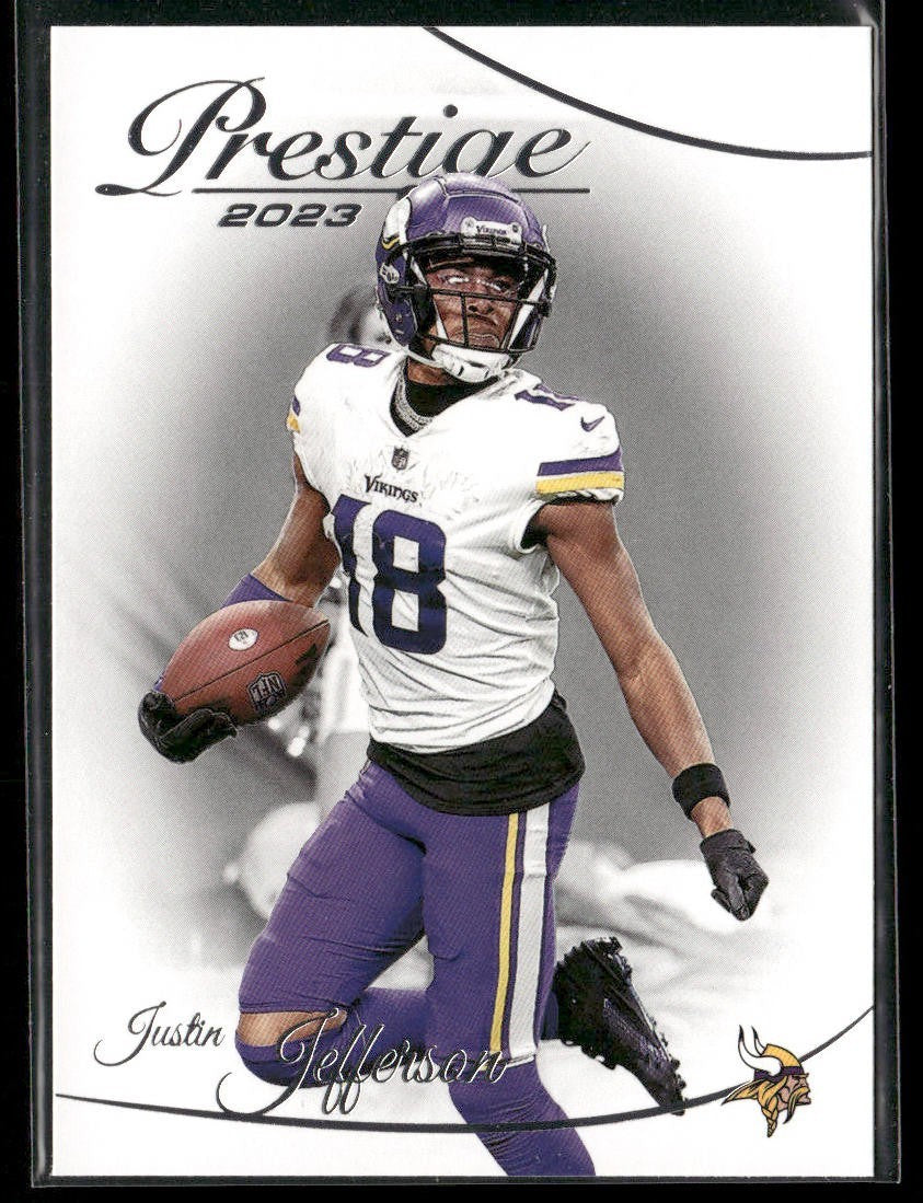 Justin Jefferson Player Lot Bundle 10 Different Football Cards JJ001 Vikings back