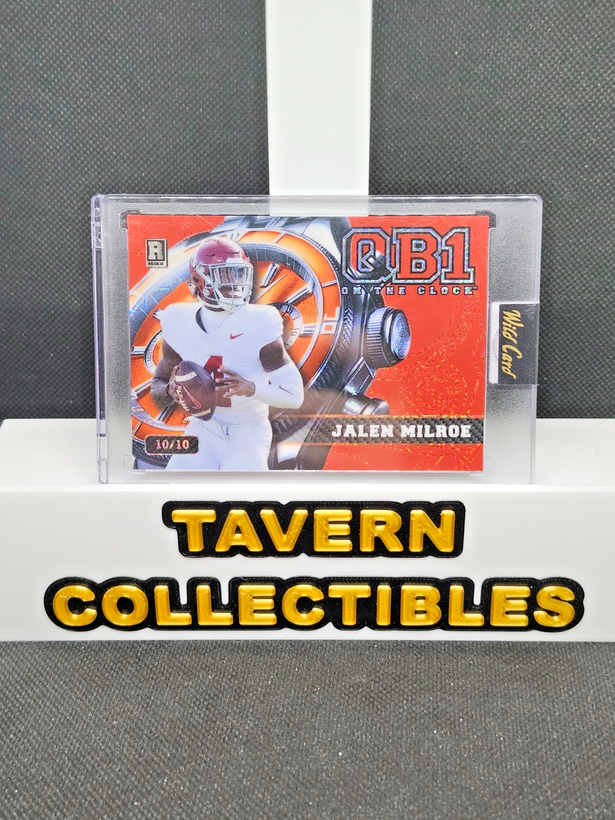 2024 Wild Card QB1 on the Clock Jalen Milroe Red RC /10 #OCW-BL-JM3 Seahawks front