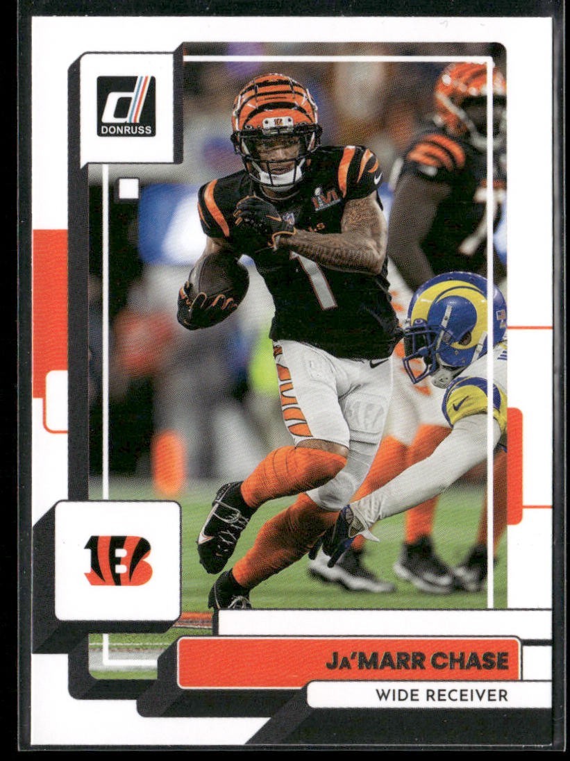 Ja'Marr Chase Player Lot Bundle 10 Different Football Cards JC002 Bengals 5 RC back