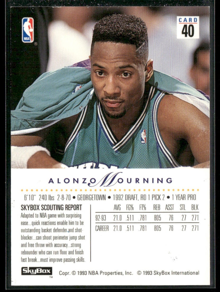 Alonzo Mourning Player Lot Bundle 10 Different Basketball Cards AM004 Heat back