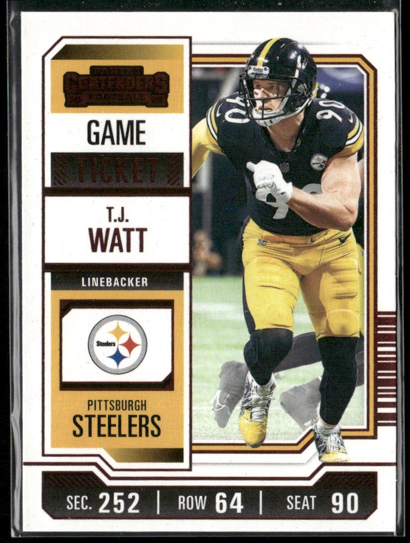 TJ Watt Player Lot Bundle 10 Different Football Cards TJW002 Steelers back
