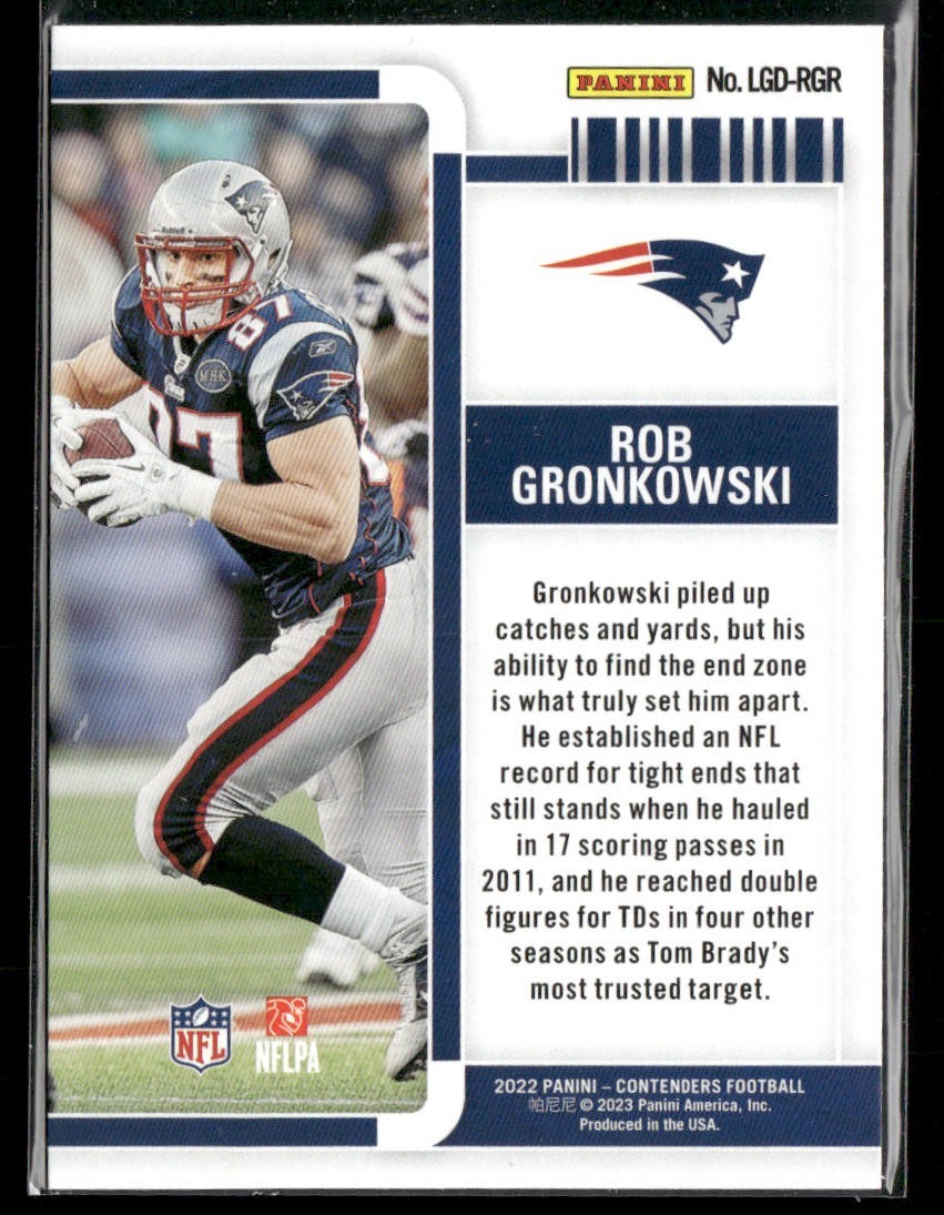 Rob Gronkowski Player Lot Bundle 10 Different Football Cards RG001 Patriots back