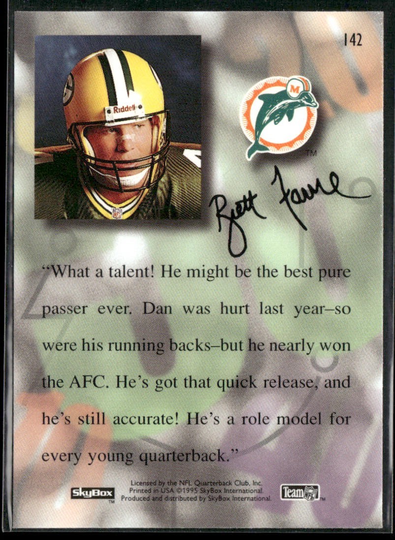 Dan Marino Player Lot Bundle 10 Different Football Cards DM005 Dolphins back