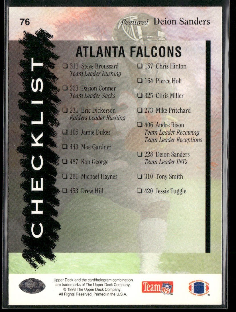 Deion Sanders Player Lot Bundle 10 Different Football Cards DS001 Falcons 49ers back