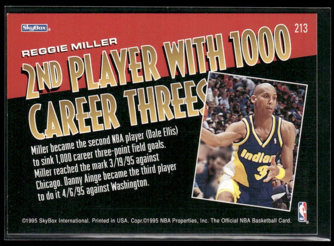 Reggie Miller Player Lot Bundle 10 Basketball Cards RM003 Pacers back