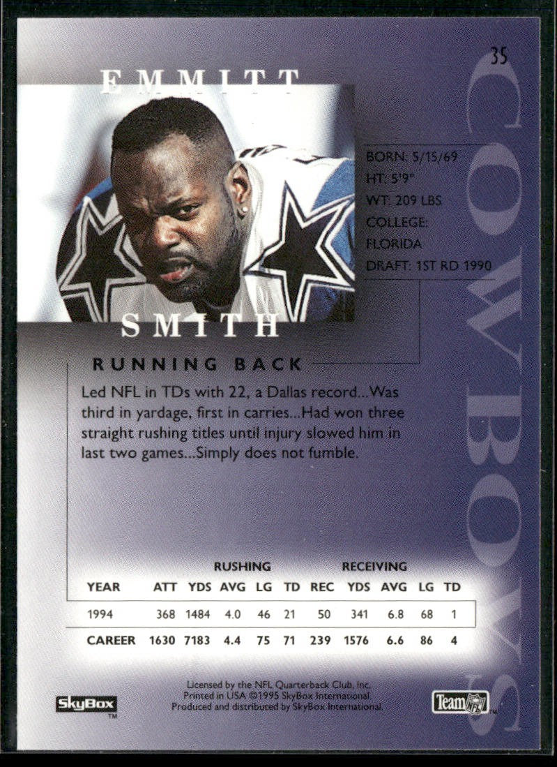 Emmitt Smith Player Lot Bundle 10 Different Football Cards ES002 Cowboys back