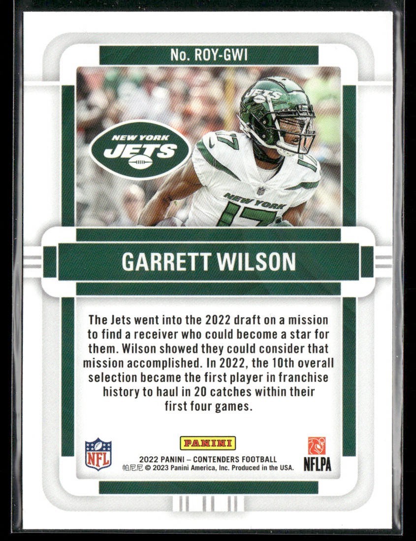 Garrett Wilson Player Lot Bundle 10 Different Football Cards GW002 Jets 4 RC back