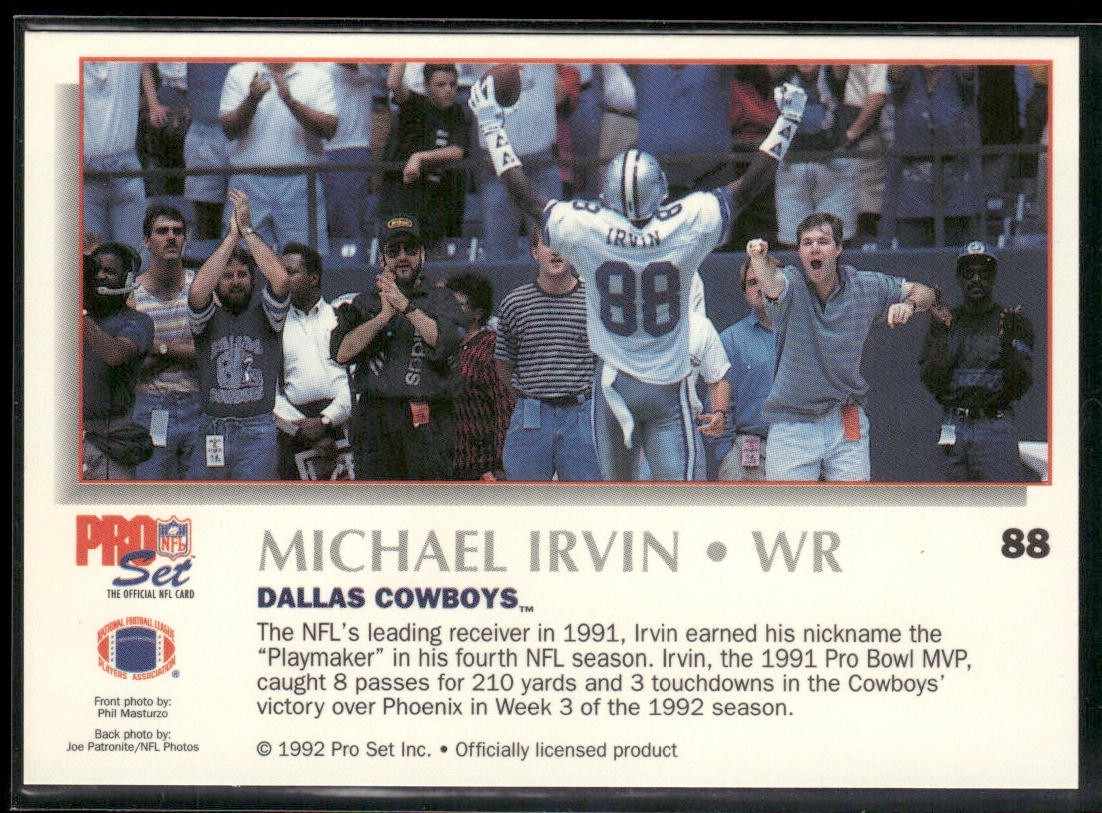 Michael Irvin Player Lot Bundle 10 Different Football Cards MI001 Cowboys back