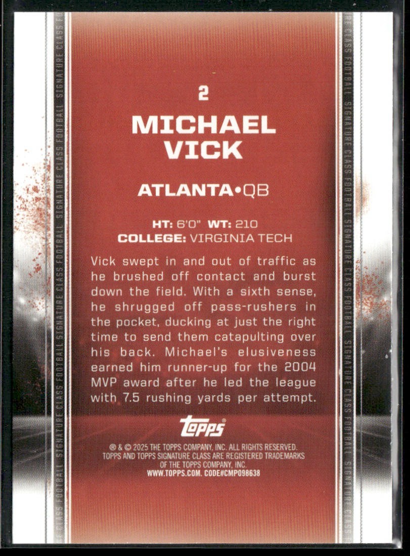 Michael Vick Player Lot Bundle 10 Different Football Cards MV001 Falcons back