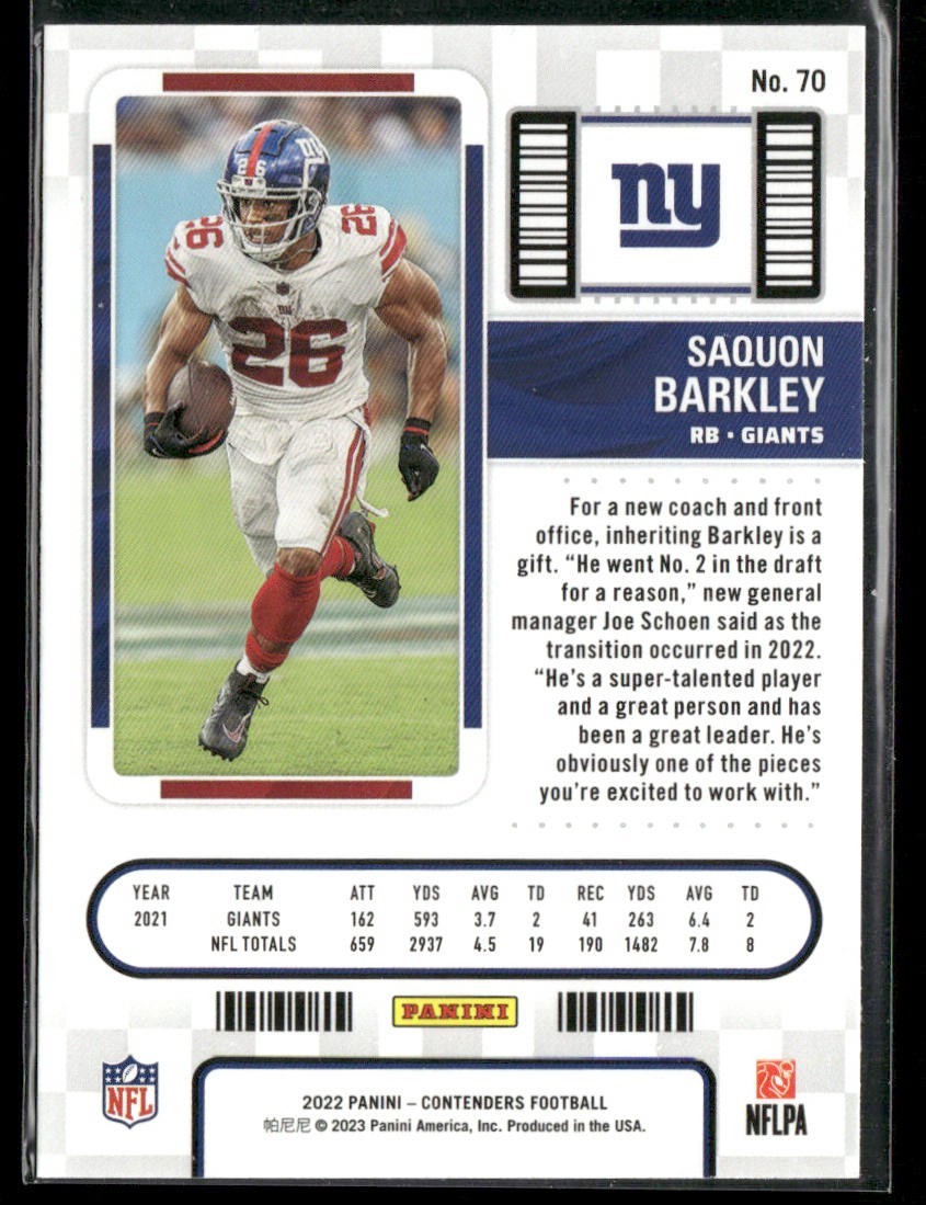 Saquon Barkley Player Lot Bundle 10 Different Football Cards SB003 Giants back