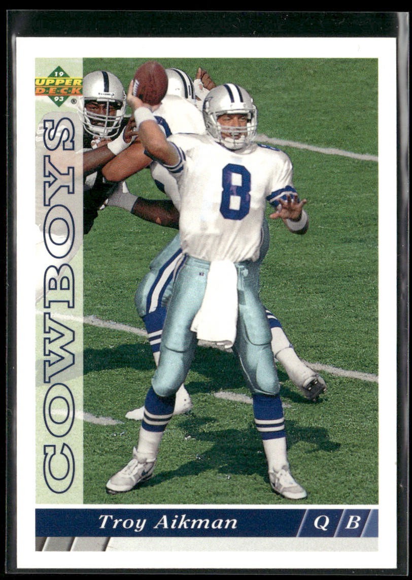 Troy Aikman Player Lot Bundle 10 Different Football Cards TA001 Cowboys back