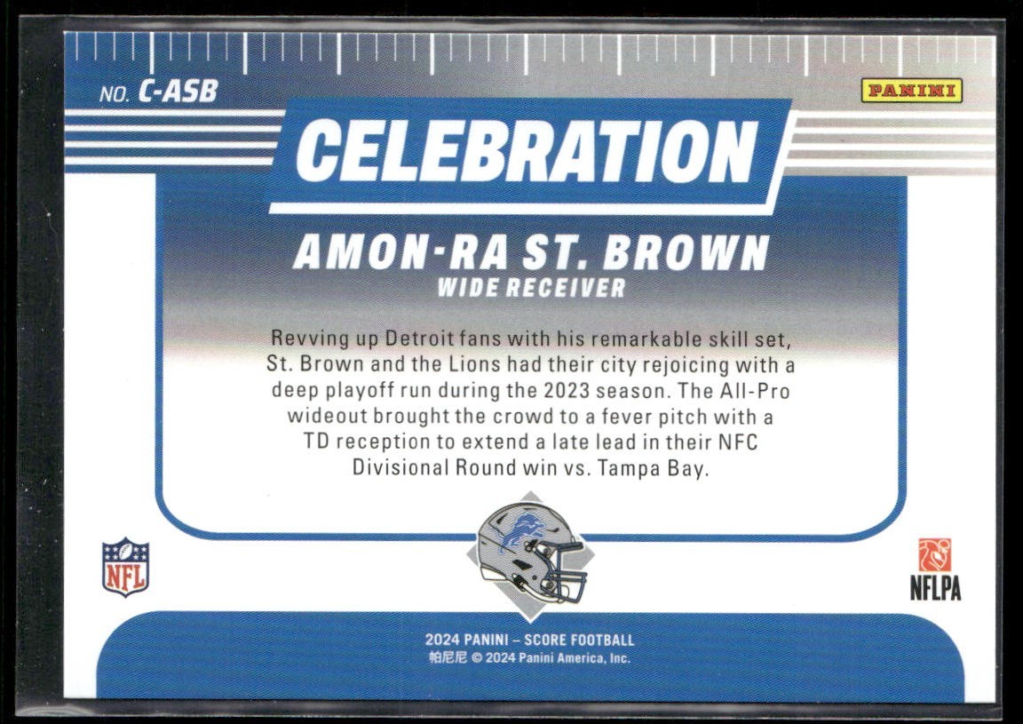 Amon-Ra St. Brown Player Lot Bundle 10 Different Football Cards ASB001 Lions 2RC back