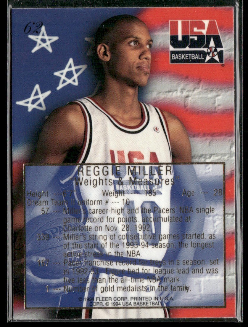 Reggie Miller Player Lot Bundle 10 Basketball Cards RM003 Pacers back