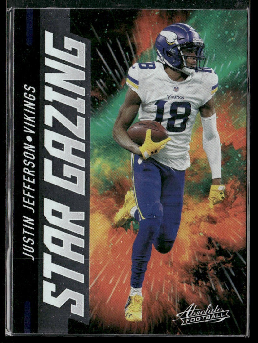 Justin Jefferson Player Lot Bundle 10 Different Football Cards JJ002 Vikings front