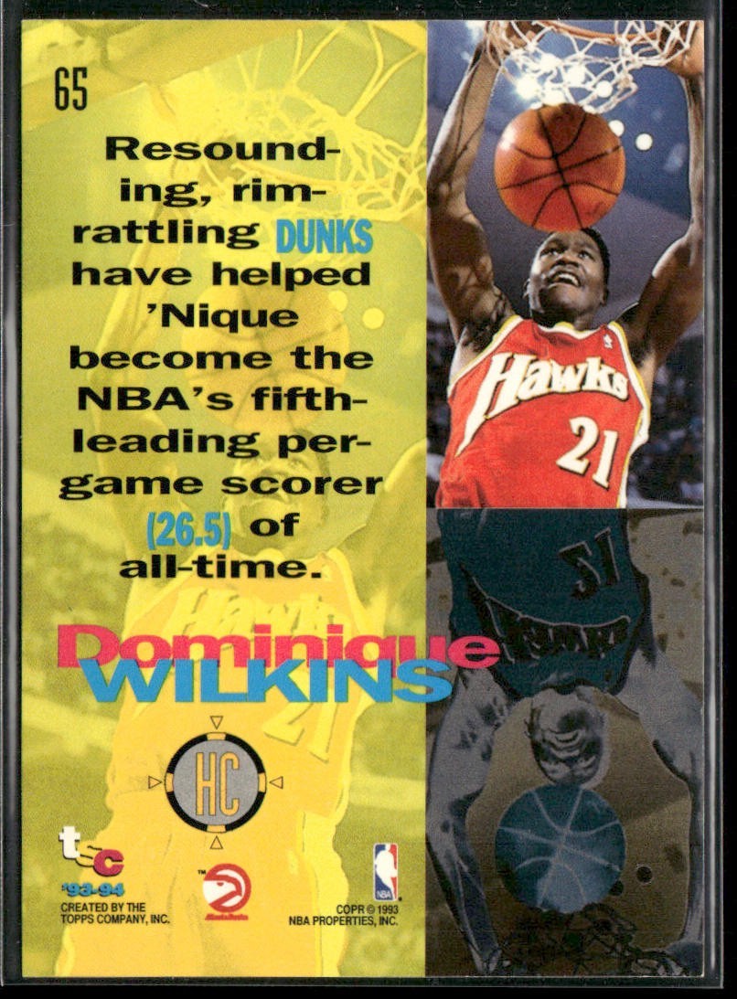Dominique Wilkins Player Lot Bundle 10 Basketball Cards DW005 Hawks back