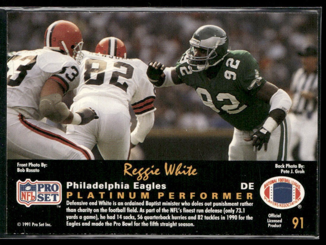 Reggie White Player Lot Bundle 10 Different Football Cards RW007 Eagles Packers back