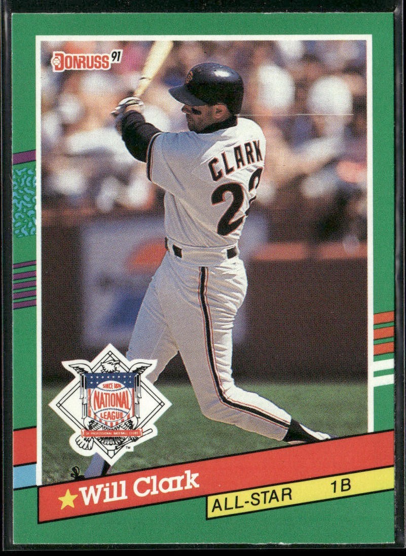 Will Clark Player Lot Bundle 10 Different Baseball Cards WC002 Giants back