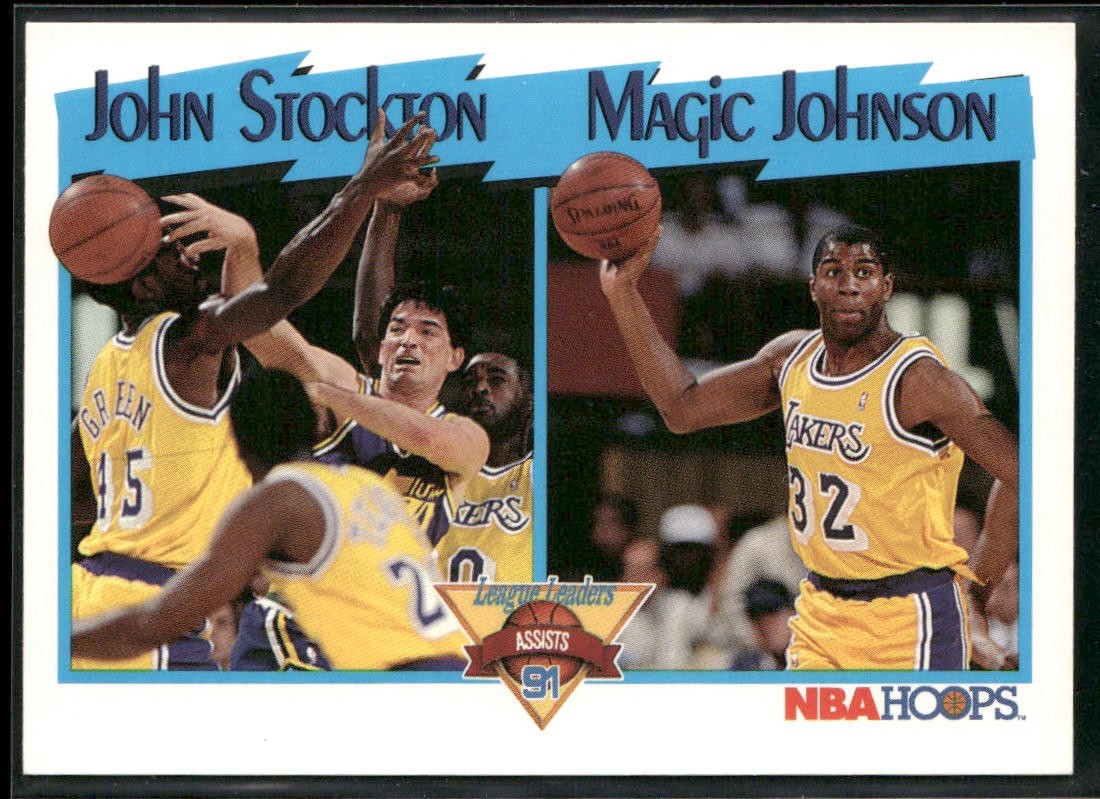 Magic Johnson Player Lot Bundle 10 Basketball Cards MJ003 Lakers back