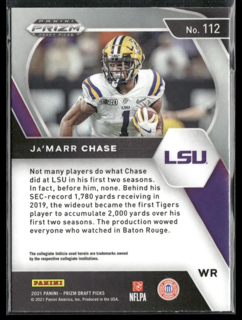 Ja'Marr Chase Player Lot Bundle 10 Different Football Cards JC002 Bengals 5 RC back