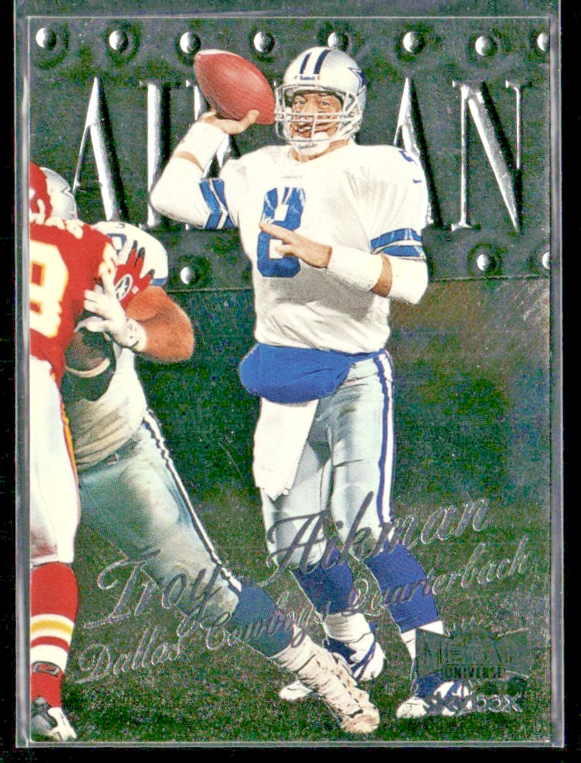 Troy Aikman Player Lot Bundle 10 Different Football Cards TA005 Cowboys front