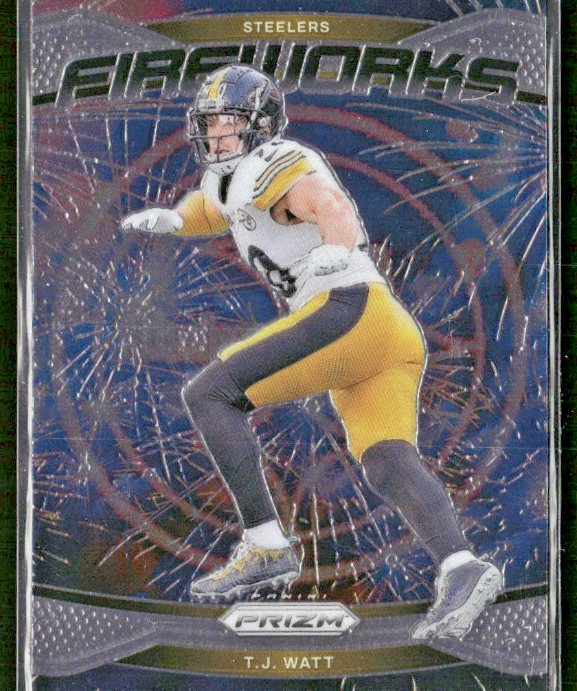 TJ Watt Player Lot Bundle 10 Different Football Cards TJW001 Steelers front