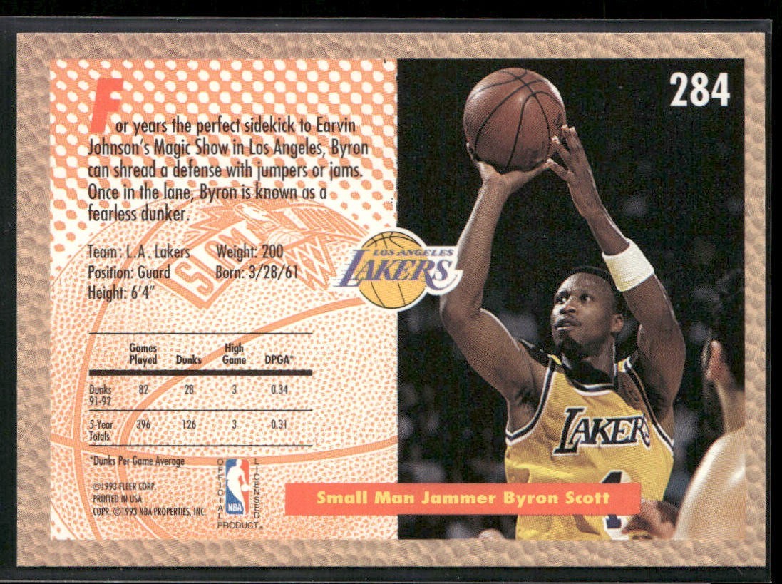Byron Scott Player Lot Bundle 10 Different Basketball Cards BS002 Lakers Pacers back