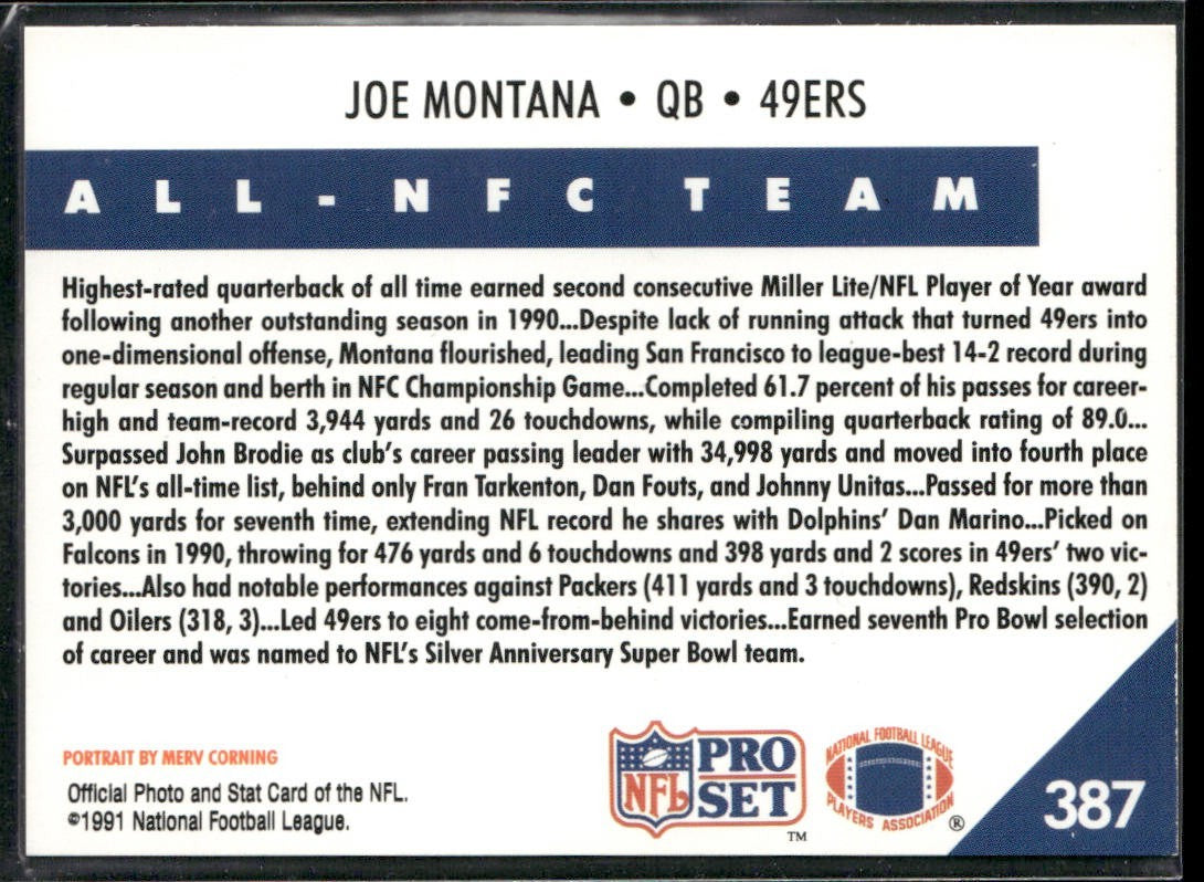 Joe Montana Player Lot Bundle 10 Different Football Cards JM001 49ers Chiefs back
