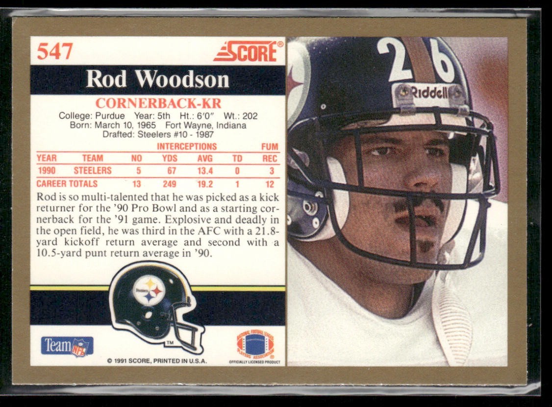 Rod Woodson Player Lot Bundle 10 Different Football Cards RW006 Steelers back