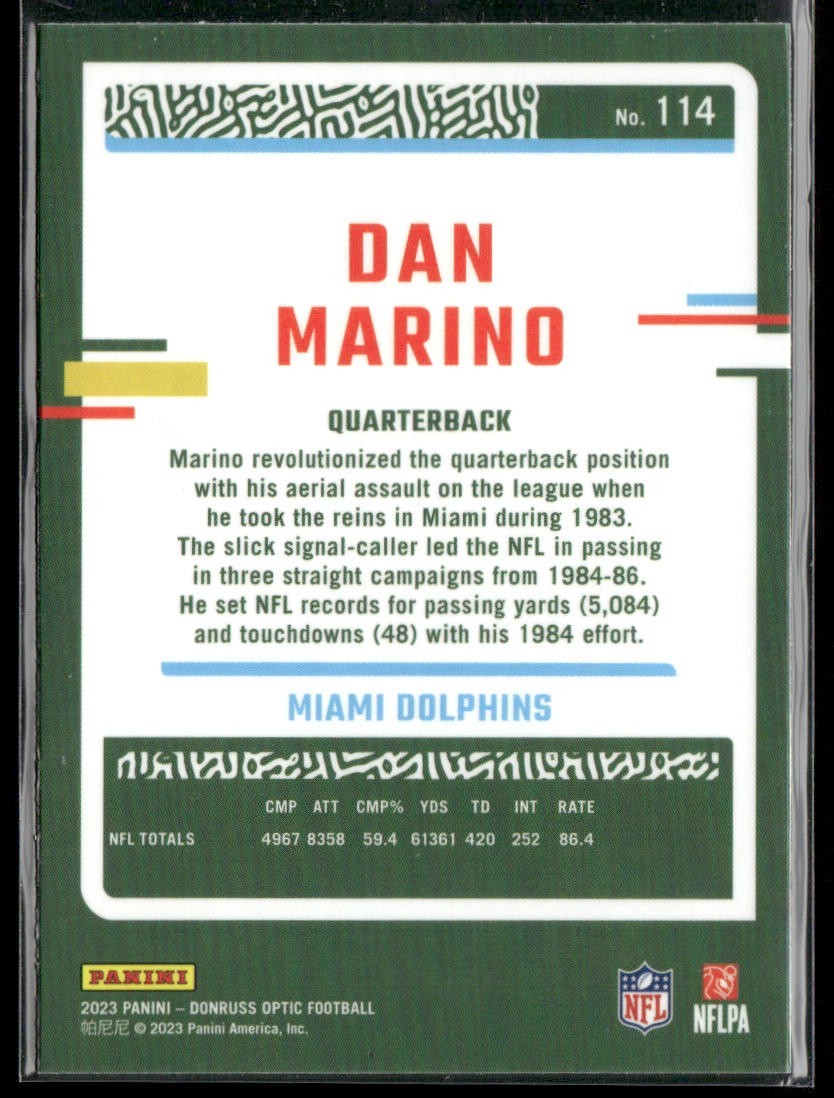 Dan Marino Player Lot Bundle 10 Different Football Cards DM007 Dolphins back