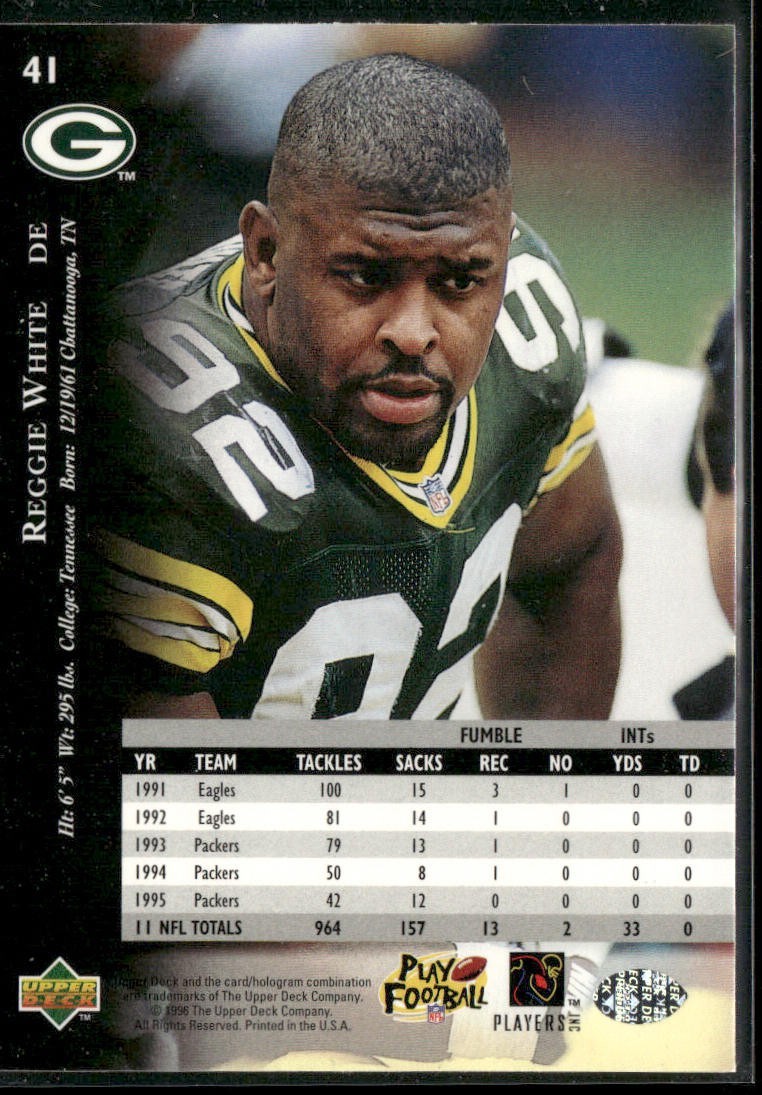 Reggie White Player Lot Bundle 10 Different Football Cards RW001 Eagles Packers back