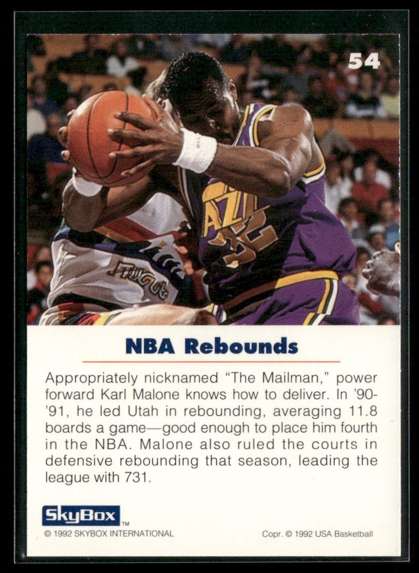 Karl Malone Player Lot Bundle 10 Basketball Cards KM002 Utah Jazz back