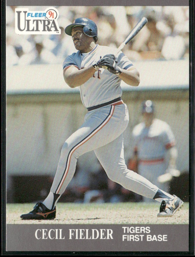 Cecil Fielder Player Lot Bundle 10 Different Baseball Cards CF002 Tigers back