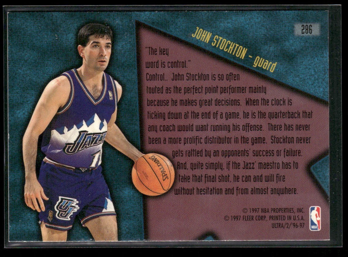 John Stockton Player Lot Bundle 10 Basketball Cards JS006 Utah Jazz back