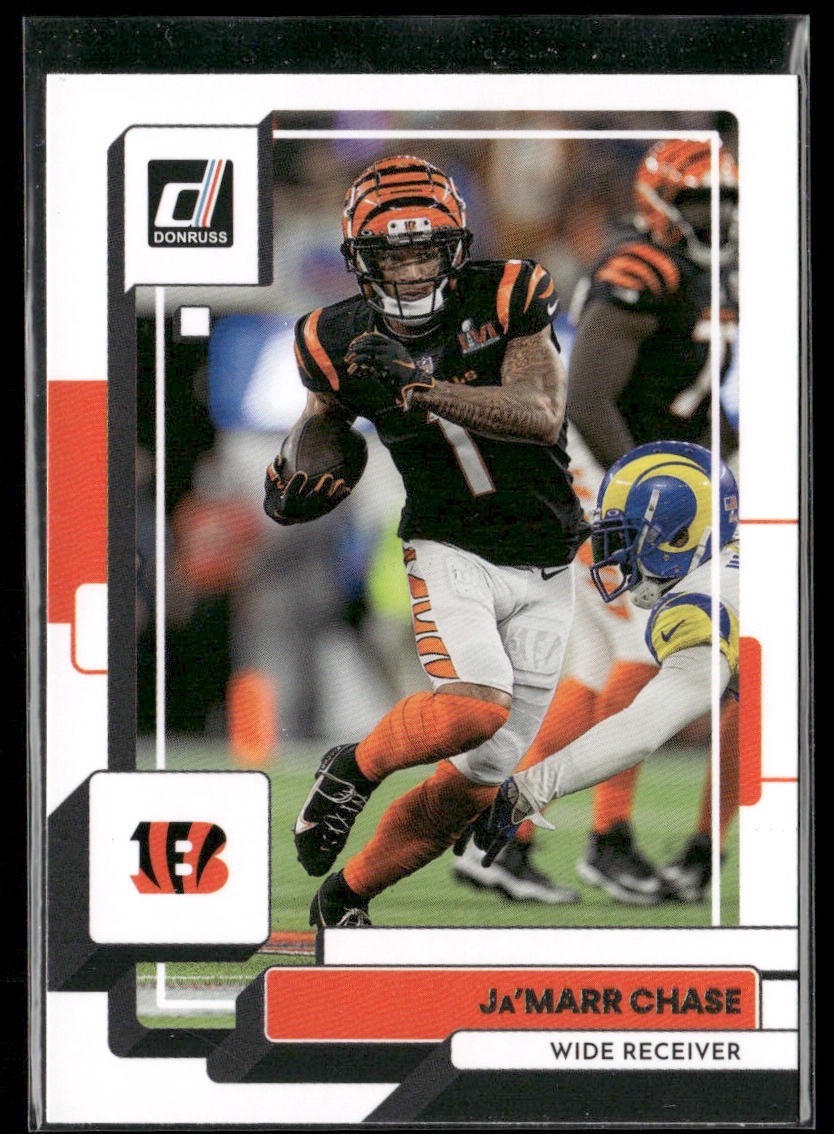 Ja'Marr Chase Player Lot Bundle 10 Different Football Cards JC004 Bengals 4 RC back