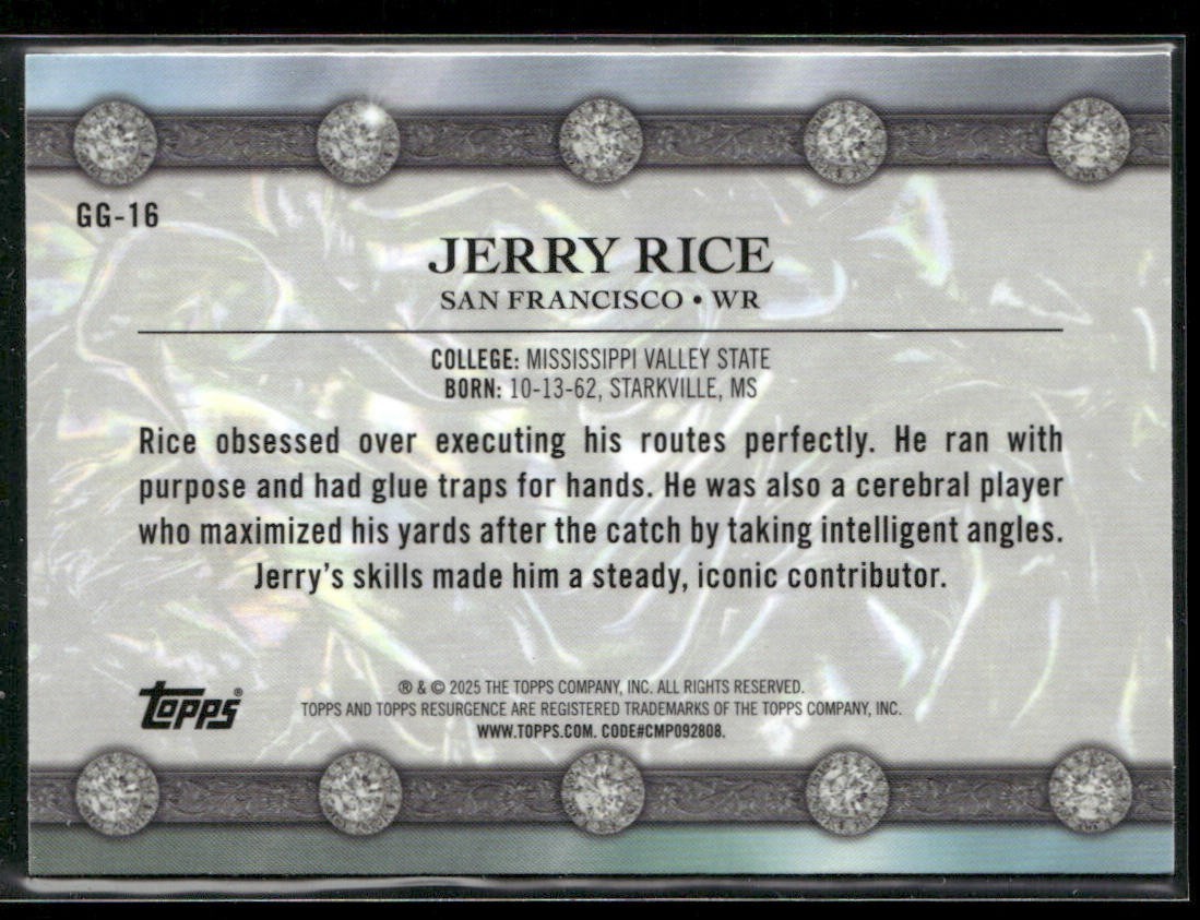 Jerry Rice Player Lot Bundle 10 Different Football Cards JR010 49ers back