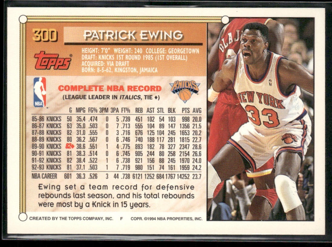 Patrick Ewing Player Lot Bundle 10 Basketball Cards PE006 New York Knicks back